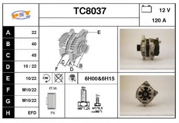 TC8037 SNRA Alternator