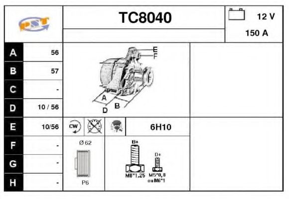 TC8040 SNRA Alternator Alternator