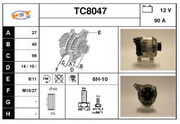 TC8047 SNRA Alternator