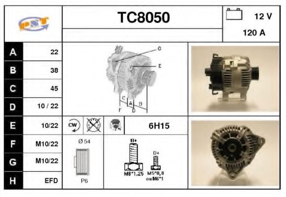 TC8050 SNRA Alternator