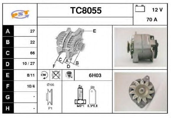 TC8055 SNRA Alternator Alternator