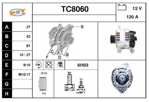 TC8060 SNRA Alternator