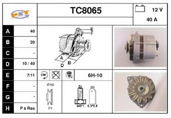 TC8065 SNRA Alternator Alternator