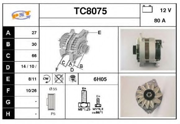 TC8075 SNRA Alternator Alternator