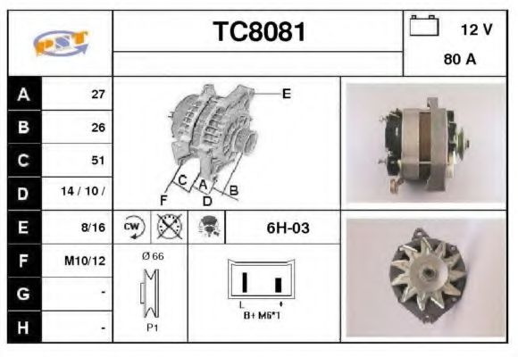 TC8081 SNRA Alternator