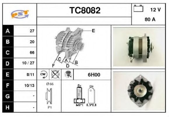 TC8082 SNRA Alternator Alternator