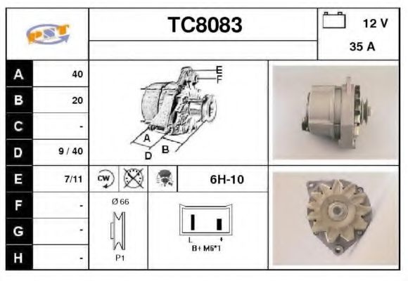 TC8083 SNRA Alternator Alternator