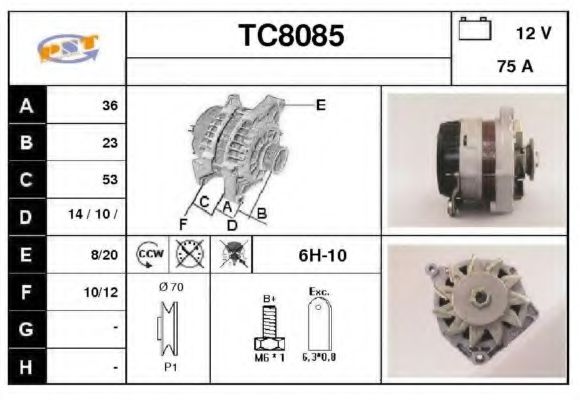 TC8085 SNRA Alternator Alternator
