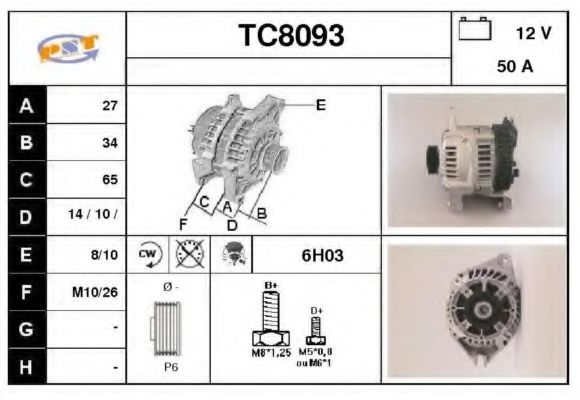 TC8093 SNRA Alternator