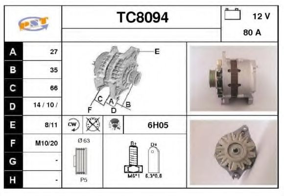 TC8094 SNRA Alternator