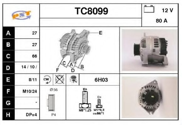 TC8099 SNRA Alternator Alternator