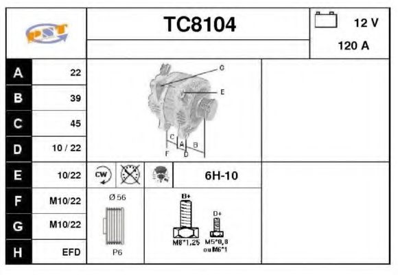 TC8104 SNRA Alternator Alternator