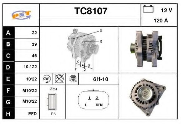 TC8107 SNRA Alternator Alternator