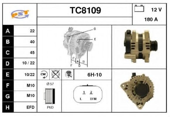 TC8109 SNRA Alternator Alternator