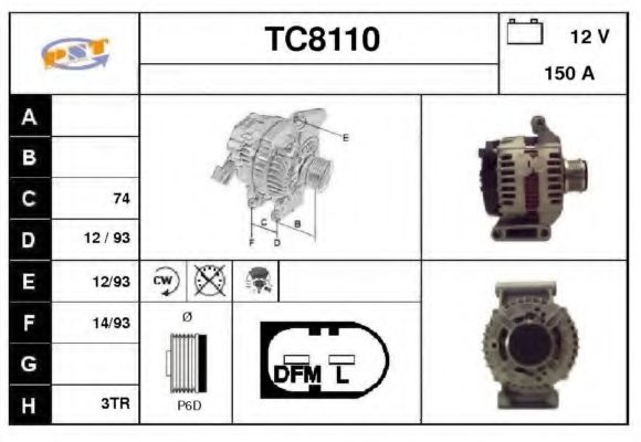 TC8110 SNRA Alternator Alternator