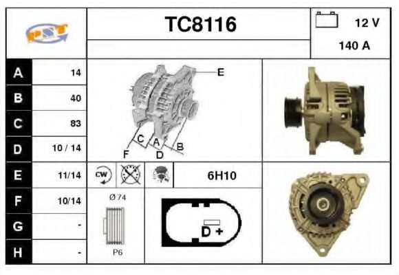 TC8116 SNRA Alternator Alternator