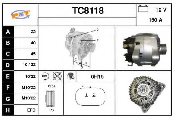 TC8118 SNRA Alternator Alternator