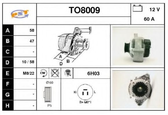 TO8009 SNRA Alternator