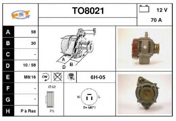 TO8021 SNRA Alternator