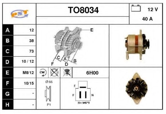 TO8034 SNRA Alternator Alternator