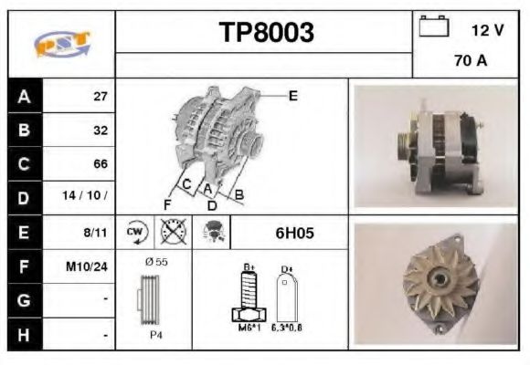 TP8003 SNRA Alternator Alternator