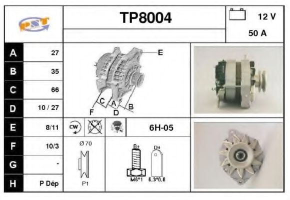 TP8004 SNRA Alternator Alternator