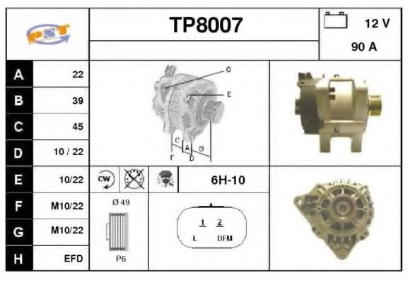 TP8007 SNRA Alternator