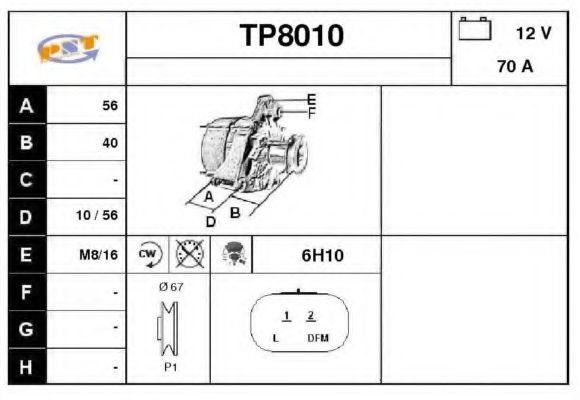 TP8010 SNRA Alternator