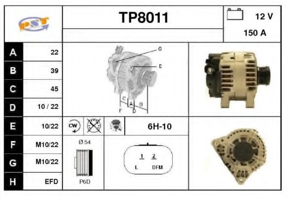 TP8011 SNRA Alternator Alternator
