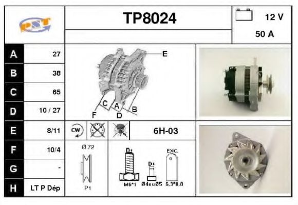TP8024 SNRA Alternator