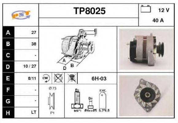 TP8025 SNRA Alternator