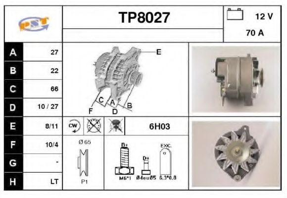 TP8027 SNRA Alternator