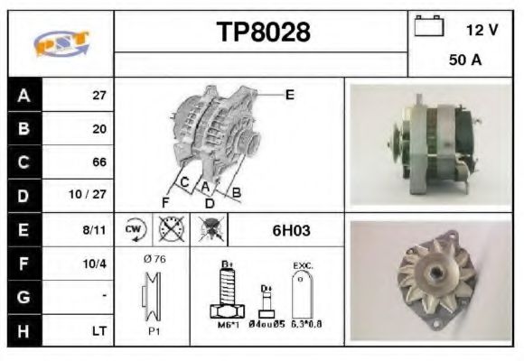 TP8028 SNRA Alternator
