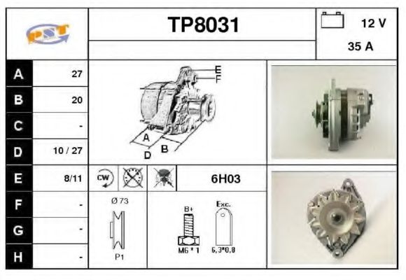 TP8031 SNRA Alternator