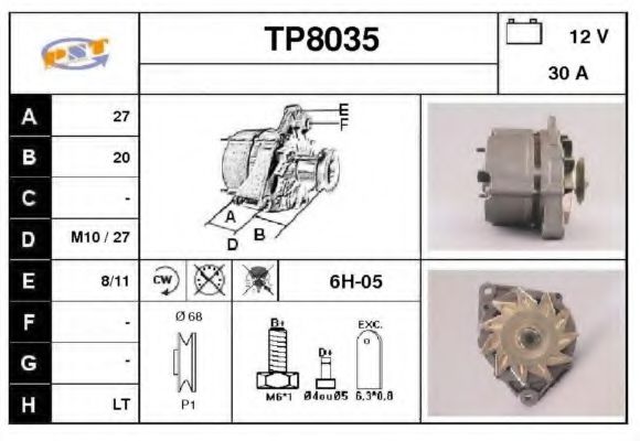 TP8035 SNRA Alternator