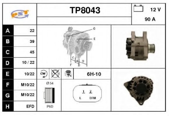 TP8043 SNRA Alternator