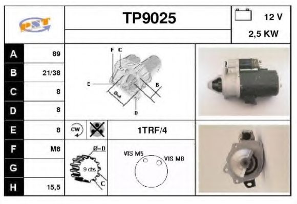 TP9025 SNRA Система стартера Стартер