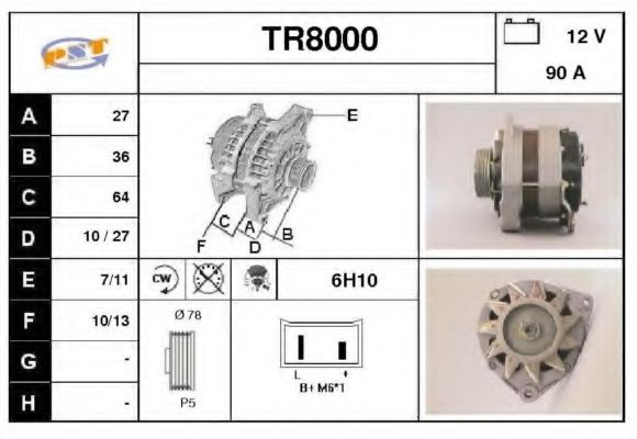 TR8000 SNRA Alternator Alternator
