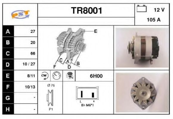 TR8001 SNRA Alternator Alternator