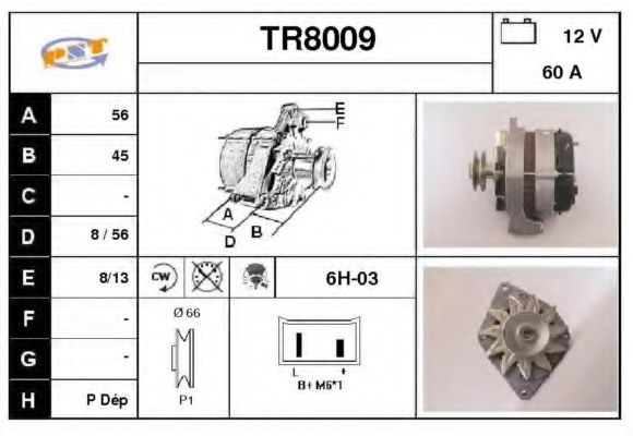 TR8009 SNRA Alternator Alternator
