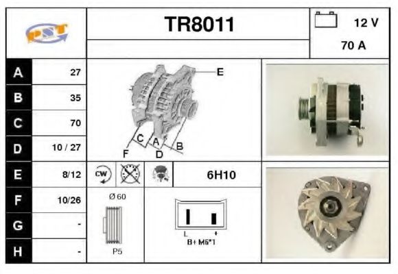 TR8011 SNRA Alternator Alternator