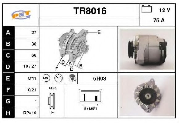 TR8016 SNRA Alternator