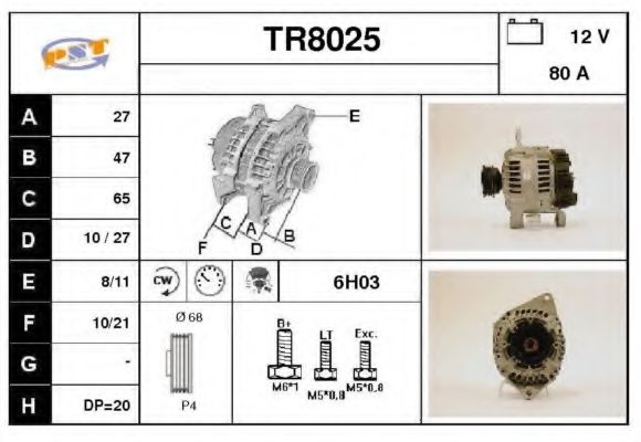 TR8025 SNRA Alternator Alternator