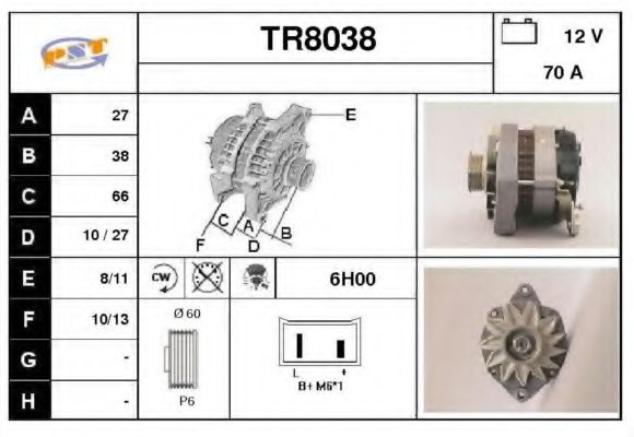 TR8038 SNRA Alternator Alternator