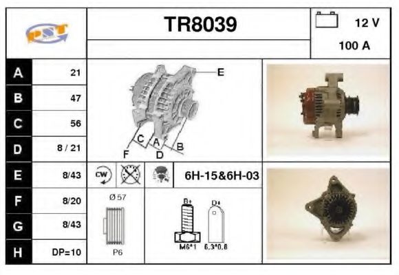 TR8039 SNRA Alternator