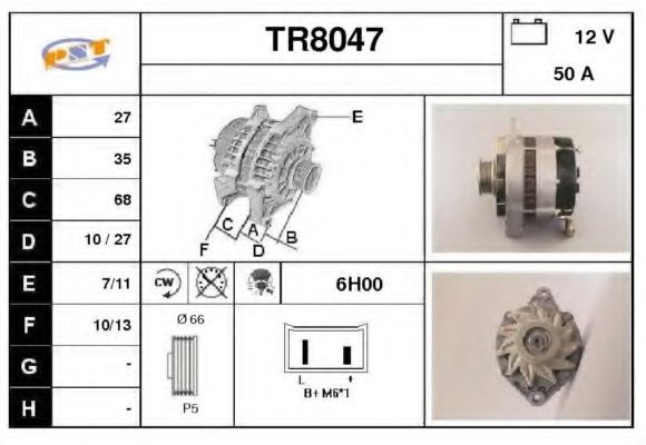 TR8047 SNRA Alternator