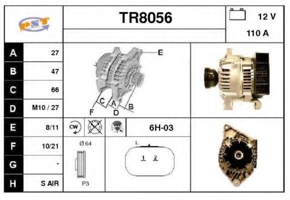 TR8056 SNRA Alternator Alternator