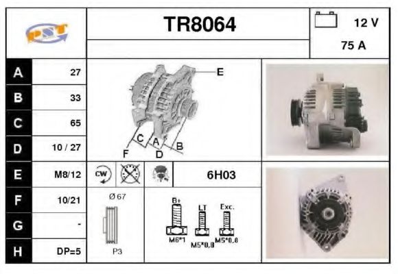 TR8064 SNRA Alternator