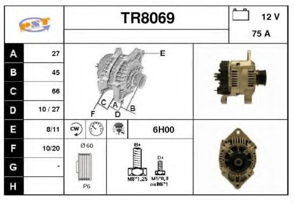 TR8069 SNRA Alternator Alternator
