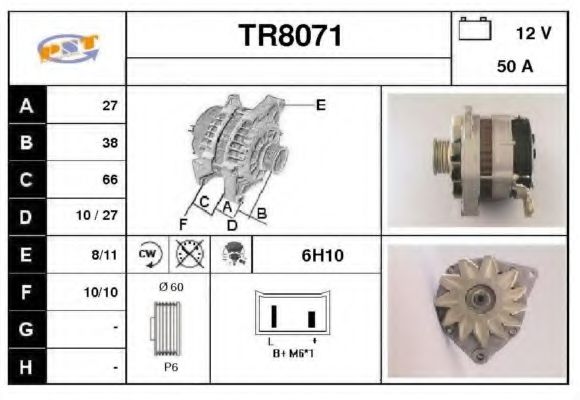 TR8071 SNRA Alternator Alternator